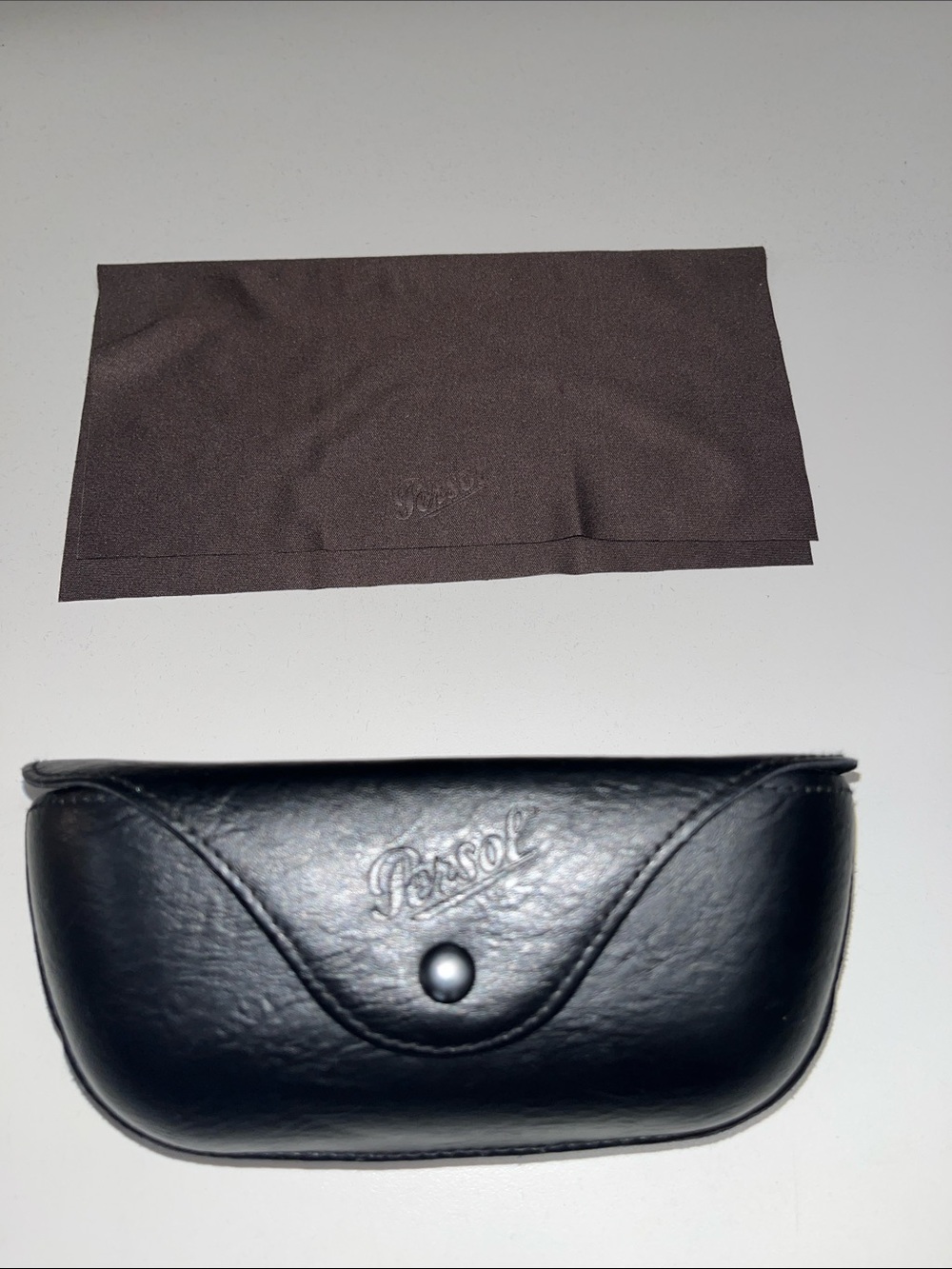 Persol Black Sunglasses Case with Branded Cloth